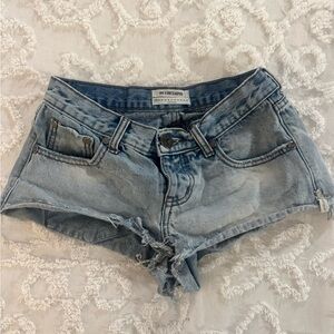 One Teaspoon “Bonitas”  Distressed Light Blue Jean Shorts in size 22